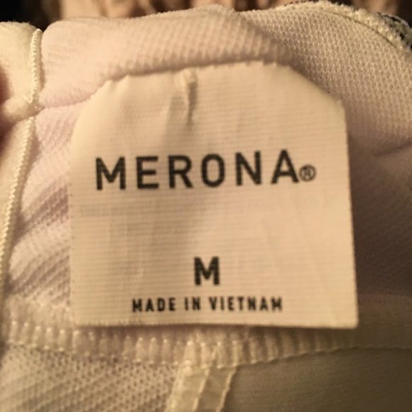 NEW Merona orange/navy print swimsuit top - Picture 6 of 6